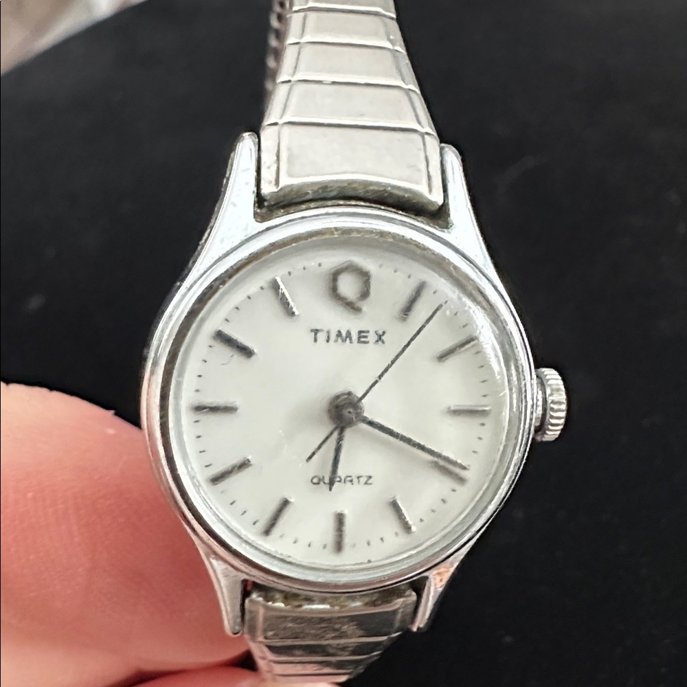 Timex Silver Watch with Cream Dial